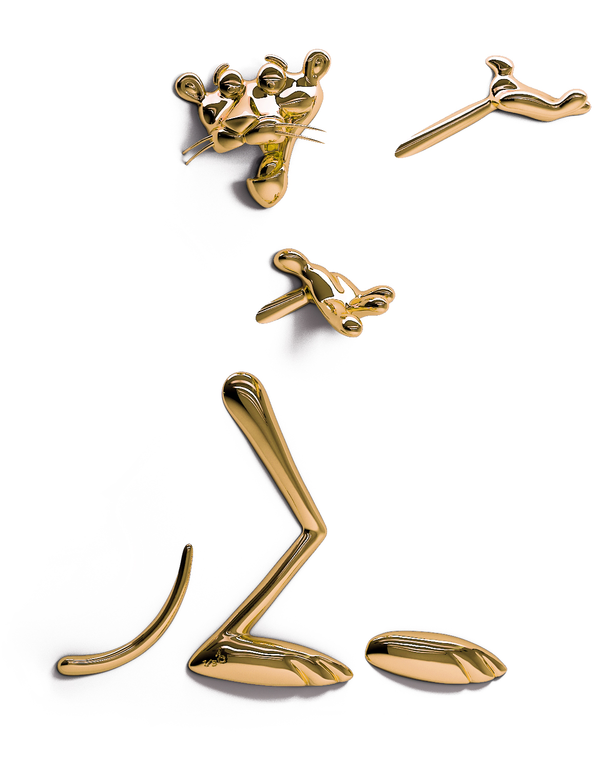 <b><i>Gold Delight</i></b>, 2020 <br> Recycled Resin (PETG), Chrome Spray Paint. 150 x 93 x 20 cm <br> Edition: 9