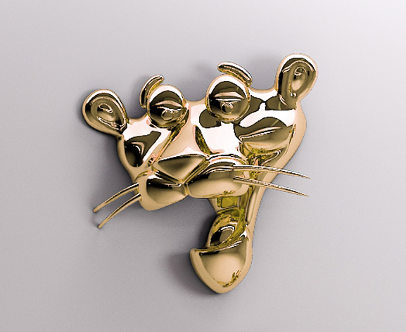 <b><i>Gold Desire</i></b>, 2020 <br> Recycled Resin (PETG), Chrome Spray Paint. 37 x 37 x 17 cm <br> Edition: 3