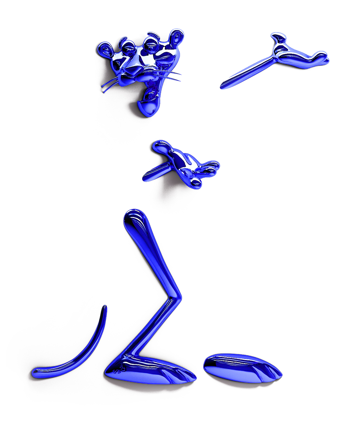 <b><i>IKB Delight</i></b>, 2020 <br> Recycled Resin (PETG), Candy Spray Paint. 150 x 93 x 20 cm <br> Edition: 9