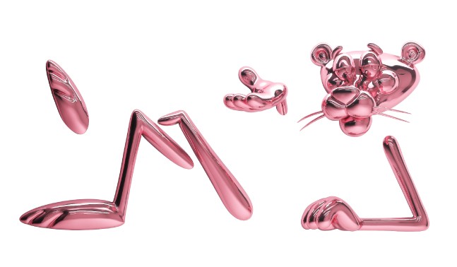 <b><i>Sunday Mood Pink</i></b>, 2023 <br> Recycled Resin (PETG), Chrome Spray Paint. 200 x 92.8 x 35.1 cm <br> Edition: 9