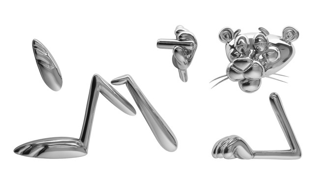 <b><i>Just Chill Silver</i></b>, 2023 <br> Recycled Resin (PETG), Chrome Spray Paint. 200 x 92.8 x 35.1 cm <br> Edition: 9