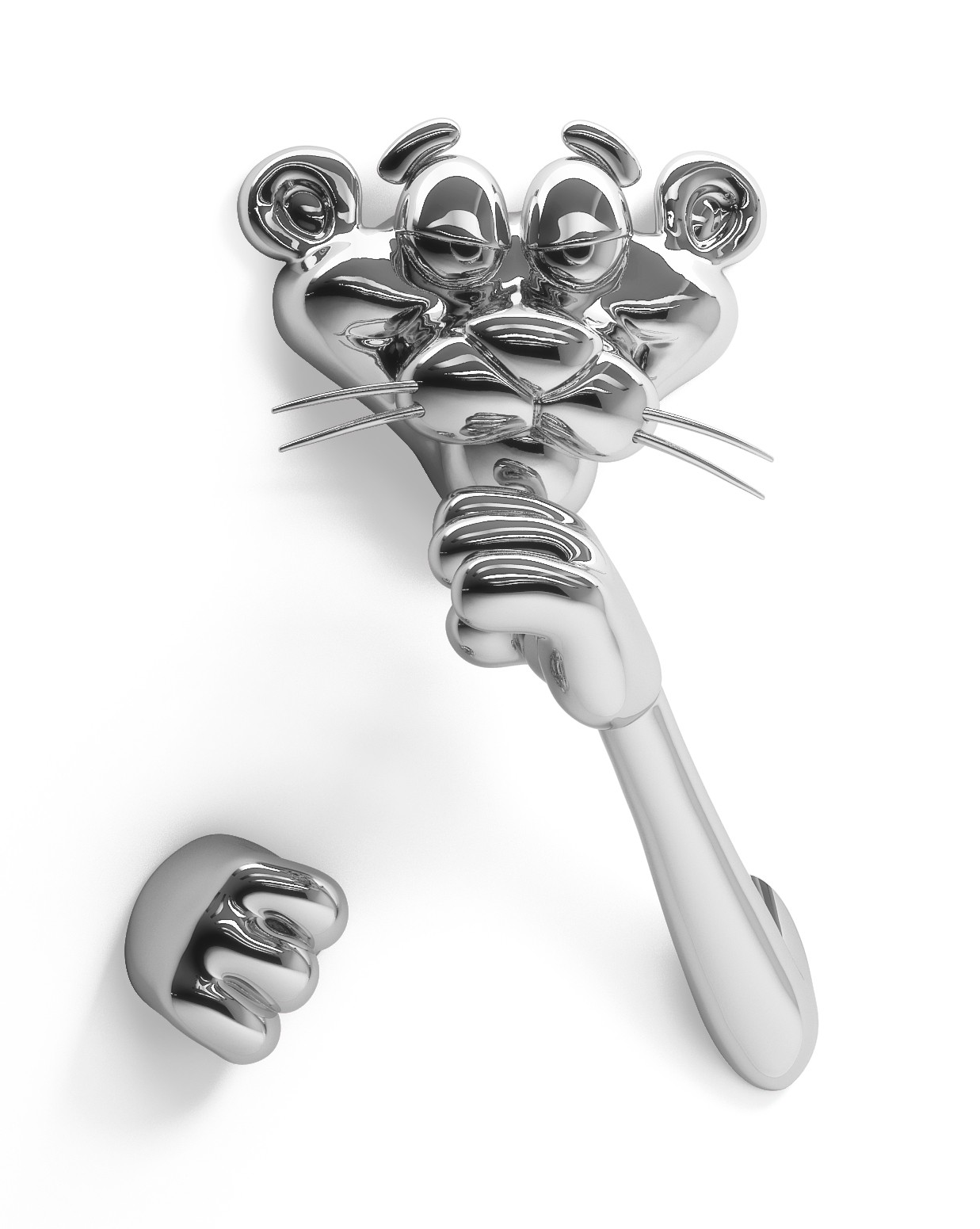 <b><i>Dreamer</i></b>, 2022 <br> Resin, Chrome Spray Paint. 46 x 75 x 27 cm <br> Edition: 9